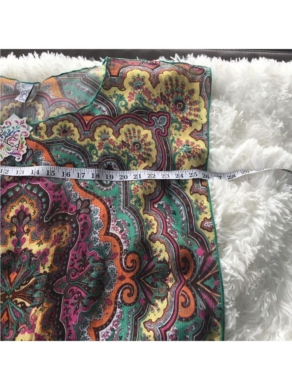 Becca by Rebecca Virtue Woman’s swimsuit coverup M/L Indian paisley print - Picture 10 of 14